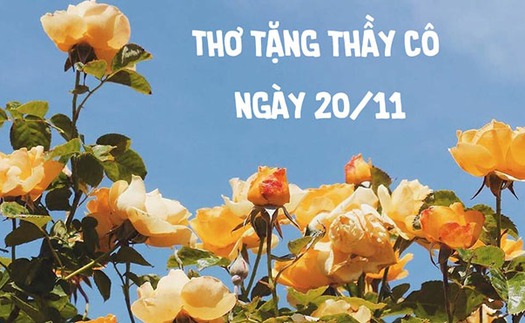 Em nghe thầy đọc bao ngày. Tiếng thơ đỏ nắng xanh cây quê nhà