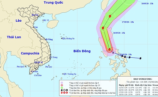 Tin bão mới nhất cơn bão VONGFONG