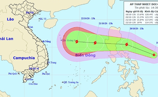 Tin mới nhất về áp thấp nhiệt đới sẽ mạnh lên thành bão đổ bộ miền Trung