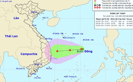 Dự báo thời tiết: Vùng áp thấp có khả năng mạnh lên thành áp thấp nhiệt đới