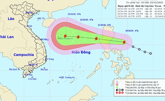 Tin bão khẩn cấp cơn bão số 8 trên Biển Đông