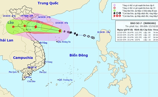 Tin bão khẩn cấp cơn bão số 7 trên Biển Đông