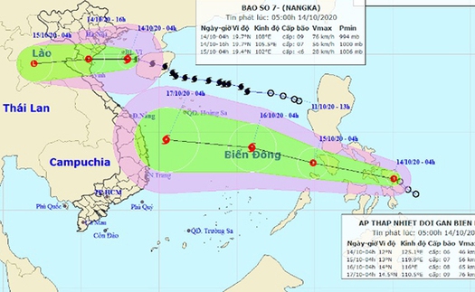 Áp thấp nhiệt đới mạnh lên thành bão số 8 đổ bộ ngay sau bão số 7