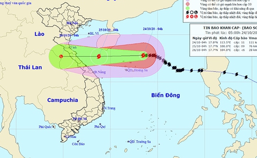 Bão số 8 giật cấp 13 đang cách quần đảo Hoàng Sa 160 km về phía Đông Đông Bắc