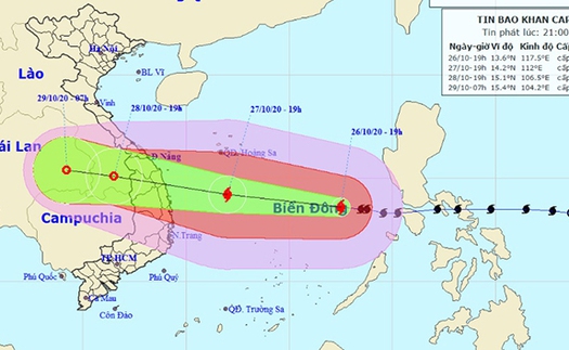 Bão số 9 cập nhật mới nhất