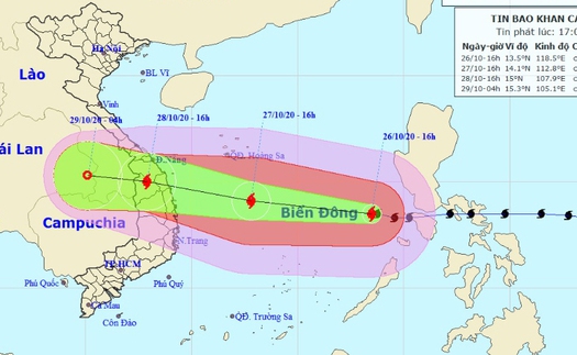 Bão số 9 mạnh nhất giật tới cấp 16 đổ bộ các tỉnh miền Trung