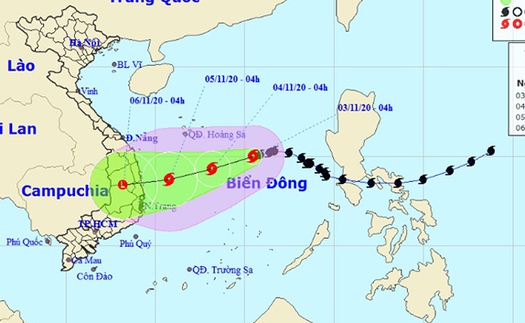 Bão số 10 giật cấp 10 đổ bộ đất liền các tỉnh từ Quảng Ngãi đến Khánh Hòa