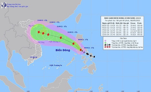 Bão Conson khiến Biển Đông biển động rất mạnh