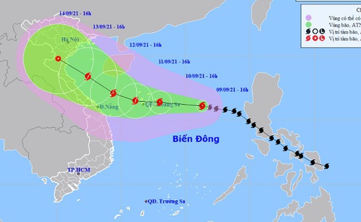 Bão số 5 giật cấp 11, Quảng Nam đến Khánh Hòa có mưa rất to