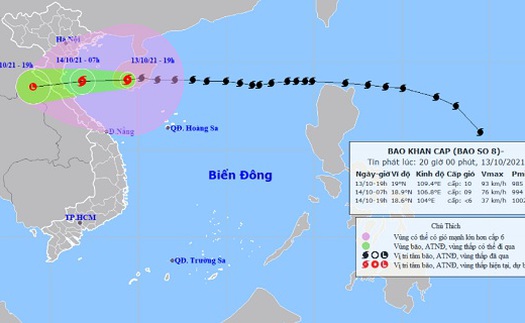 Tin bão khẩn cấp cơn bão số 8