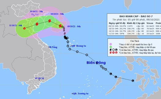 Tin bão mới nhất cơn bão số 7