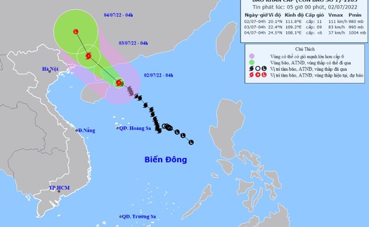 Bão số 1 mạnh giật cấp 14, từ đêm nay miền Bắc mưa dông