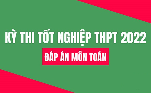 Đáp án môn Toán thi tốt nghiệp THPT năm 2022