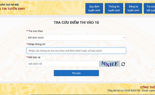 Tra cứu điểm thi vào lớp 10 năm 2022 Hà Nội