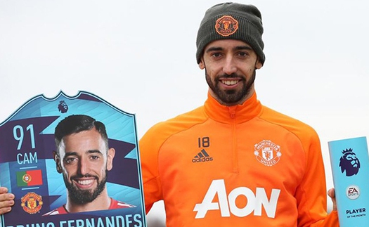 Bruno Fernandes lần thứ 3 xuất sắc nhất tháng của Premier League