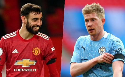 Bruno Fernandes sánh vai cùng De Bruyne trong đội hình tiêu biểu Ngoại hạng Anh