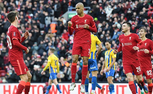 Liverpool 4-1 Shrewsbury: Fabinho lập cú đúp giúp Liverpool ngược dòng