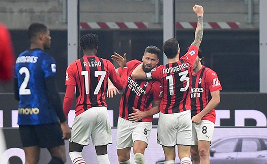 Inter 1-2 Milan: Giroud lập cú đúp, Milan ngược dòng trong 3 phút