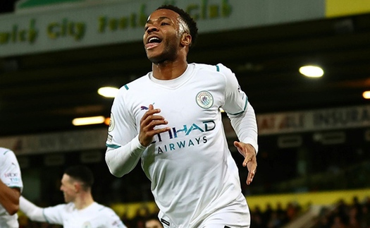 Norwich 0-4 Man City: Sterling lập hat-trick, Man City xây chắc ngôi đầu