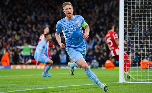 Man City 1-0 Atletico Madrid: De Bruyne giúp Man City chiếm lợi thế