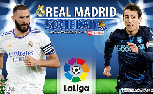 Soi kèo nhà cái Real Madrid vs Sociedad. Nhận định, dự đoán bóng đá La Liga (3h00, 6/3)