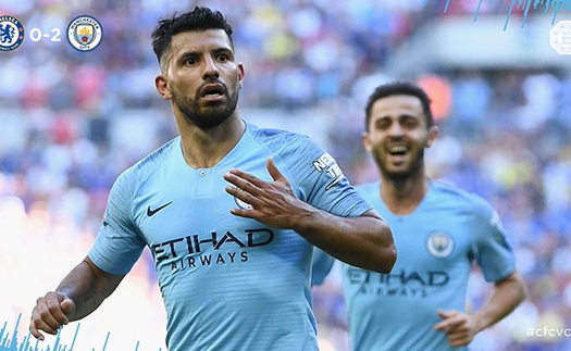 Video clip bàn thắng Man City 2-0 Chelsea: Aguero toả sáng, Man City giành Siêu cúp Anh