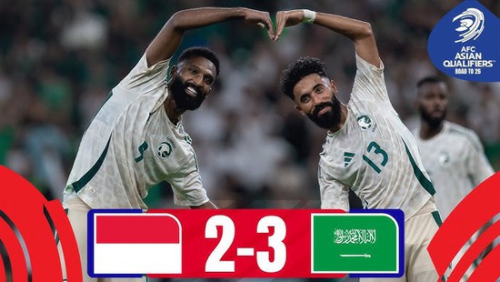 Kết quả bóng đá vòng loại World Cup 2026 khu vực châu Á: Indonesia thua sát nút Saudi Arabia