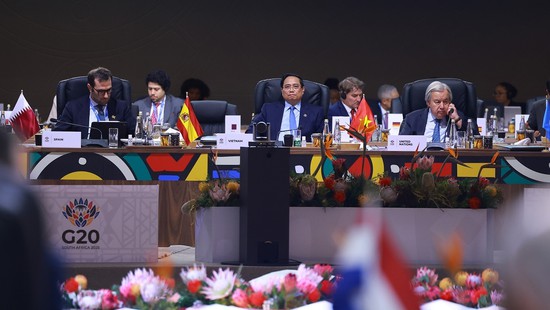 Thủ tướng Phạm Minh Chính phát biểu tại Phiên toàn thể Hội nghị Thượng đỉnh G20