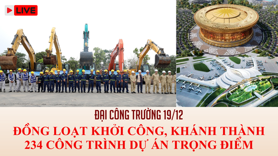 Đại công trường 19/12: Đồng loạt khởi công, khánh thành 234 công trình, dự án trọng điểm