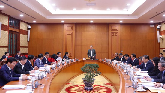 Tổng Bí thư Tô Lâm chủ trì buổi làm việc với Thường trực các Tiểu ban Đại hội XIV của Đảng