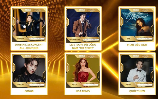 Kết quả bình chọn Top 10 đề cử Giải Âm nhạc Cống hiến 2026: Cuộc đua sôi động và nhiều bất ngờ
