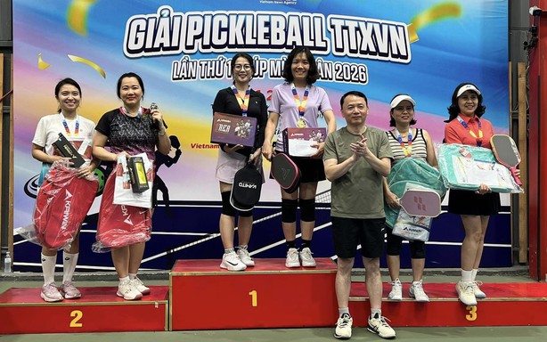 Báo Thể thao & Văn hóa vô địch đôi nữ giải pickleball TTXVN – Cúp Mùa Xuân 2026