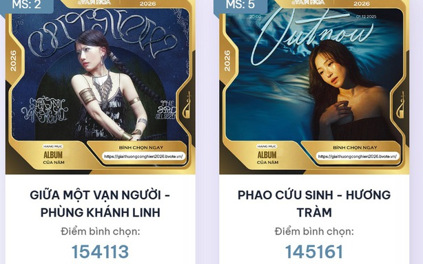Trước giờ đóng bình chọn Cống hiến 2026: Hương Tràm và Phùng Khánh Linh đua tranh vị trí số 1