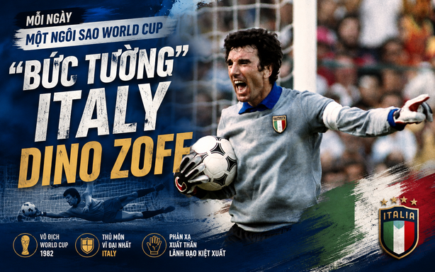 Mỗi ngày một ngôi sao World Cup: "Bức tường Italy" Dino Zoff