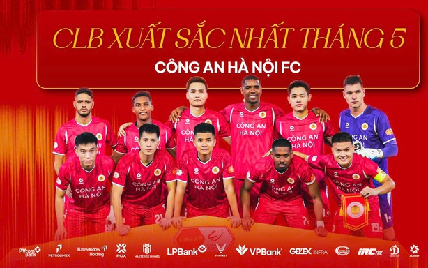 CLB CAHN nhận hat-trick giải thưởng tháng 5 V-League