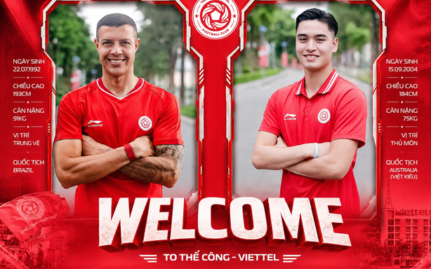 Thể Công Viettel tăng cường hàng thủ với trung vệ Brazil và thủ môn Việt kiều Australia