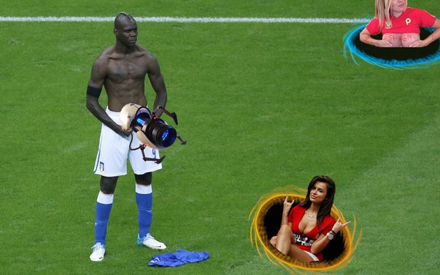 Thêm bộ ảnh "chế" độc đáo màn ăn mừng của Balotelli