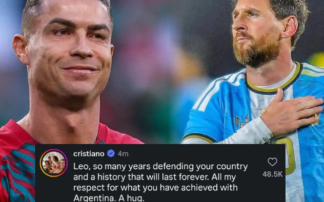 Ronaldo tri ân Messi, thừa nhận một điều đặc biệt