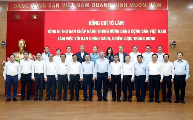 Tổng Bí thư Tô Lâm làm việc với Ban Chính sách, chiến lược Trung ương