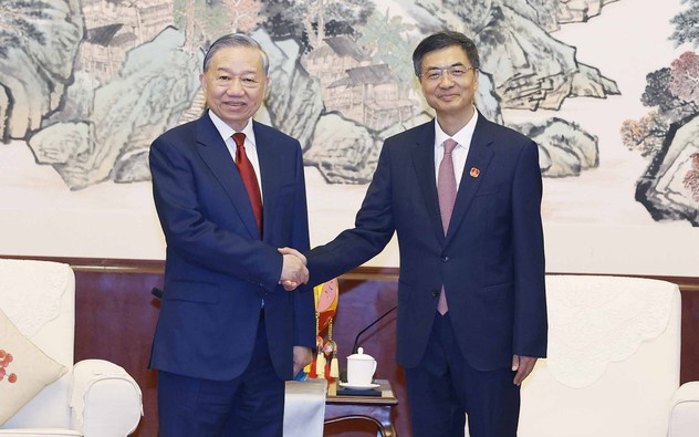 Tổng Bí thư, Chủ tịch nước Tô Lâm hội kiến Bí thư khu uỷ Khu tự trị dân tộc Choang Quảng Tây