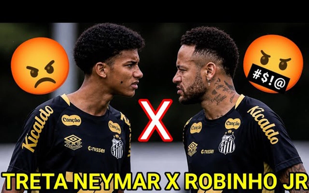 Neymar va chạm với con trai Robinho trên sân tập