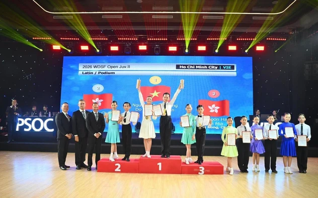 Hai VĐV Việt Nam giành 7 HCV tại DanceSport Festival 2026