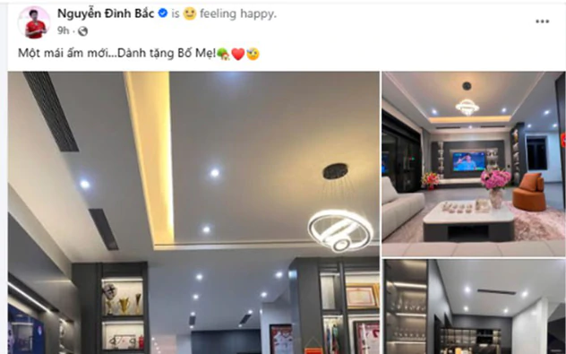 Đình Bắc khoe 'quà khủng' tặng bố mẹ, hé lộ góc khiến ai cũng trầm trồ trong nhà mới