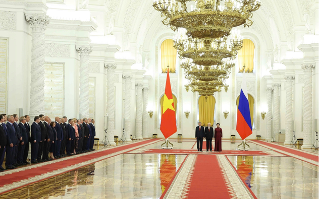 Tổng thống Liên bang Nga Vladimir Putin chủ trì Lễ đón Tổng Bí thư, Chủ tịch nước Tô Lâm