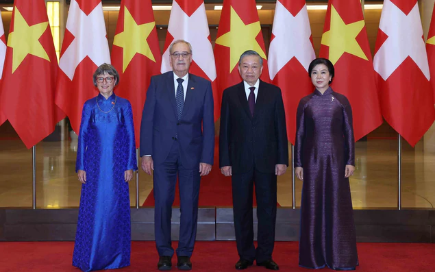 Tổng Bí thư, Chủ tịch nước Tô Lâm chủ trì Lễ đón Tổng thống Liên bang Thụy Sĩ thăm chính thức Việt Nam