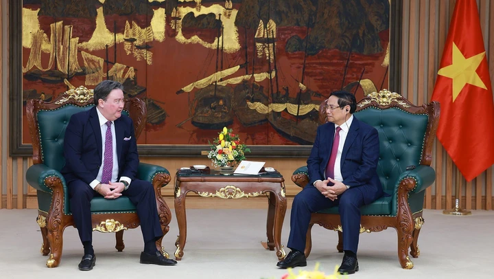 Thủ tướng Phạm Minh Chính tiếp Đại sứ Hoa Kỳ tại Việt Nam Marc Knapper đến chào từ biệt