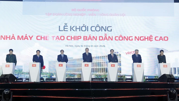 Tổng Bí thư và Thủ tướng dự Lễ khởi công Nhà máy chế tạo chip bán dẫn công nghệ cao
