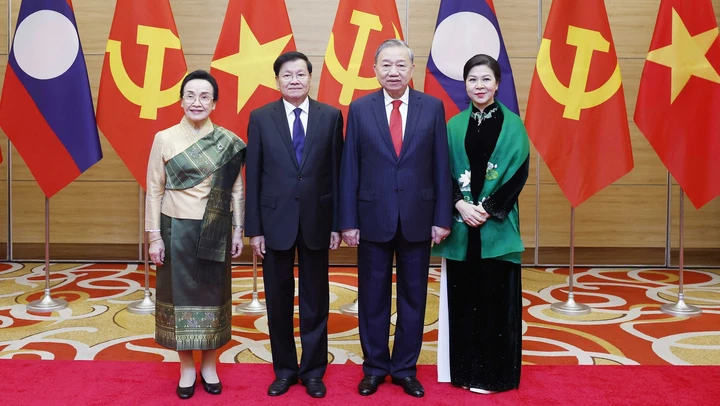 Chiêu đãi trọng thể chào mừng Tổng Bí thư, Chủ tịch nước Lào Thongloun Sisoulith và Phu nhân cùng Đoàn đại biểu cấp cao Lào