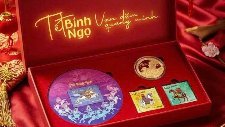 Bộ tem “Tết Bính Ngọ” và đồng xu “Nhật Mã Phi Vân” chào Xuân 2026