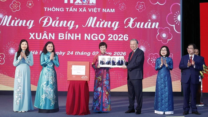 Tổng Bí thư Tô Lâm chúc Tết Thông tấn xã Việt Nam